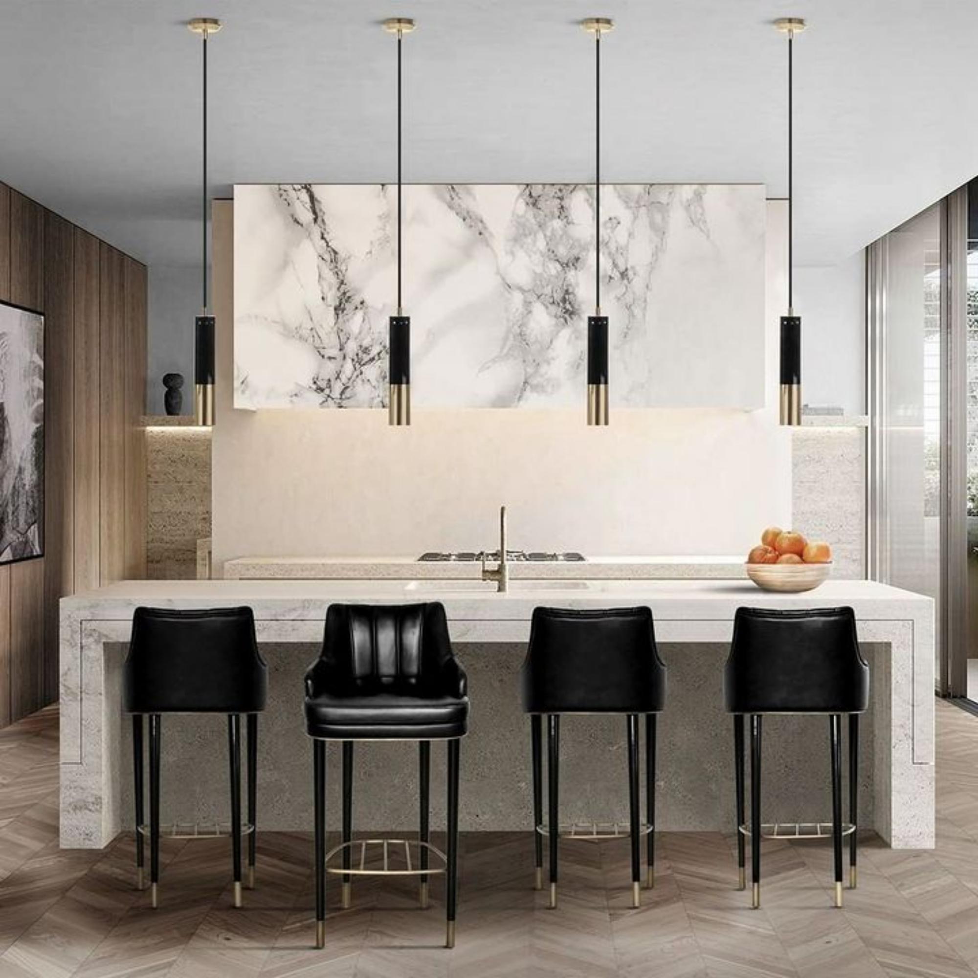 Luxurious kitchen interior with island